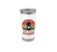 The Cat Is In Charge Bicchiere termico in acciaio inox doppia parete
