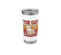 The Cat Is In Charge Bicchiere termico in acciaio inox doppia parete