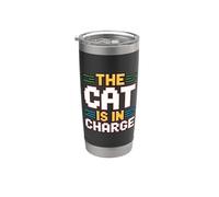 The Cat Is In Charge Bicchiere termico in acciaio inox doppia parete