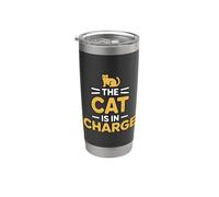 The Cat Is In Charge Bicchiere termico in acciaio inox doppia parete