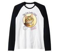 The Cat Lady Club Motif Membro Ufficiale Maglia con Maniche Raglan