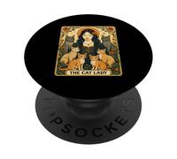 The Cat Lady Tarocchi Carta Gatto Gatto Donna Mistico Strega PopSockets PopGrip Adesivo
