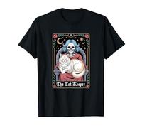 The Cat Lady Tarocchi Scheletro Spooky Cat Mom Halloween Maglietta