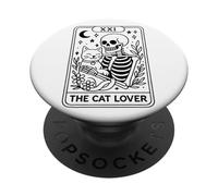 The Cat Lover Tarocchi Scheletro Luna Stelle PopSockets PopGrip Adesivo
