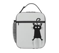 The Cat On The Sliding Wall Lunch Box- Borsa termica riutilizzabile con isolamento a 3 strati, a prova di perdite e facile da pulire, contenitore per il pranzo per ufficio, palestra, picnic