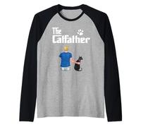 The Catfather Sphynx Cat Dad Funny Kitty Cats Loves Maglia con Maniche Raglan