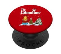 The Catmother American Shorthair Cat Mom Christmas Kitty PopSockets PopGrip Adesivo