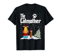The Catmother Bengal Cat Mom Christmas Funny Kitty Xmas Maglietta