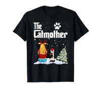 The Catmother British Shorthait Cat Mom Christmas Kitty Xmas Maglietta