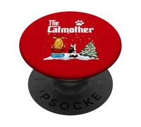 The Catmother British Shorthait Cat Mom Christmas Kitty Xmas PopSockets PopGrip Adesivo