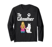 The Catmother Maine Coon Cat Lover Funny Mother Cat Mom Maglia a Manica