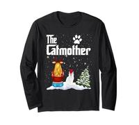 The Catmother Maine Coon Cat Mom Christmas Funny Kitty Xmas Maglia a Manica