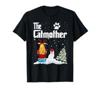 The Catmother Maine Coon Cat Mom Christmas Funny Kitty Xmas Maglietta