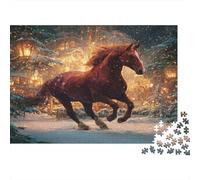 The Cavallo al galoppo in The Festive Atmosphere of The New Year|| Puzzle Divertenti Per Tutta La Famiglia 1000pcs (75x50cm) Adulti