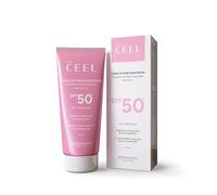 The Ceel Tone Up Crema Solare Rosa SPF 50+ | Pink Sunscreen Protezione 50 Base Trucco Glow con Calamina Acido Ialuronico Vitamina B5 50 ml