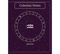 The Celestial Book - Aquarius | 7.5" × 9.25" | 120 Lined Pages: Minimalist Deep Plum Aquarius Zodiac Notebook - 120 Lined Pages, B&W Interior, Matte Cover in Deep Plum
