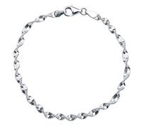 The Chain Company - Bracciale in argento Sterling con intreccio italiano, 19,5 cm