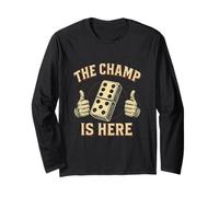 The Champ Is Here Domino King Domino Player Tile Lover Maglia a Manica
