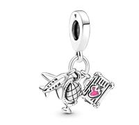 The Charmery Charm a forma di mappamondo in argento 925, compatibile con braccialetti Pandora, Trollbeads, Chamilia, Biagi e molti altri braccialetti britannici.