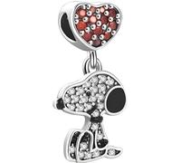 The Charmery Ciondolo a forma di cane Snoopy, in argento 925, compatibile con ciondoli Pandora, Trollbeads, Chamilia, Biagi e molti altri braccialetti con ciondoli del Regno Unito.