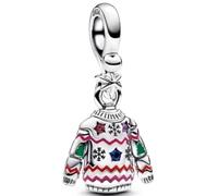 The Charmery Ciondolo a forma di maglione natalizio in argento Sterling 925, compatibile con ciondoli Pandora, Trollbeads, Chamilia, Biagi e molti altri braccialetti con ciondoli del Regno Unito.