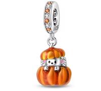 The Charmery Ciondolo a forma di riccio in zucca P Boo, in argento Sterling 925, compatibile con ciondoli Pandora, Trollbeads, Chamilia, Biagi e molti altri braccialetti con ciondoli del Regno
