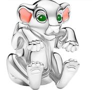 The Charmery Ciondolo in argento Sterling 925 a forma di Re Leone Nala, compatibile con ciondoli Pandora e molti altri braccialetti con ciondoli del Regno Unito., Metallo