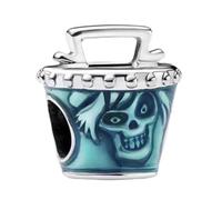 The Charmery Haunted Mansion - Ciondolo a forma di secchiello in argento 925, compatibile con braccialetti Pandora, Trollbeads, Chamilia, Biagi e molti altri braccialetti con ciondoli del Regno Unito.