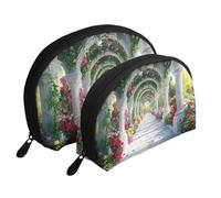 The Charming Garden is Real and Vivid - Beauty case da viaggio portatile, 2 pezzi, bianco, Taglia unica