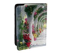 The Charming Garden is Real and Vivid - Custodia per passaporto, in pelle PU, per uomini e donne, 16,5 cm, Nero , Taglia unica