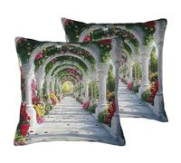 The Charming Garden Is Real and Vivid - Federa per cuscino in tessuto misto lino, con cerniera invisibile, per divano, letto, casa, ufficio, 40,6 x 40,6 cm
