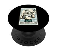 The Cheer Coach - Scheletro da uomo, idea regalo per Halloween PopSockets PopGrip Adesivo