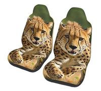 The Cheetah'S Chase Print Coprisedili Auto 2 Pezzi Universale Coprisedili Anteriori Lavabile Copri Sedili per SUV Accessori Veicolo