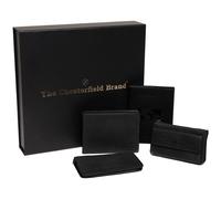 The Chesterfield Brand Set regalo portafoglio 4 pezzi in pelle 12 cm nero
