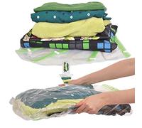 The Chestnut V 8 salvaspazio vuoto o pompa necessaria, sacchetti riutilizzabili, accessori da viaggio, sacchetti di compressione, trasparenti e verdi con clip bianca