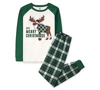The Children's Place Holiday Long Sleeve Pajamas Set di Pigiama, Alce 22-Adulto, X-Small Unisex-Bimbi