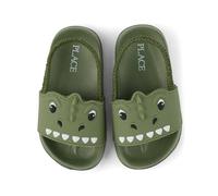 The Children's Place Sandali per neonati e bambini con cinturino posteriore, Olive Dino, 25 EU