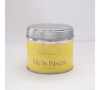 The Christian Candle Company - He is Risen - Candela profumata al giglio pasquale in una scatola di latta