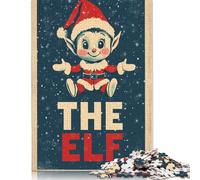 The Christmas Elf Poster Jigsaw Puzzle Impossibili 1000Pcs Decorazione Per La Casa. Rilassamento E Intelligence Per Adulti E Bambini Da 12 Anni 500pcs (52x38cm)