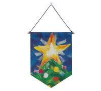 The Christmas Star Shines Brightly Hanging banner con asta telescopica Banner decorazioni per feste all'aperto per interni, feste all'aperto