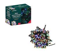 The Christmas Workshop - 600 luci Natalizie a LED, Funzionamento a Batteria con Timer, Multicolore