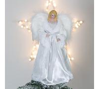 The Christmas Workshop 71099 - Puntale per albero di Natale, 30,5 cm di altezza, colore: Bianco