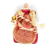 The Christmas Workshop Puntale per Albero di Natale a Forma di Angelo, Altezza 30,5 cm, Colore, Decorazione Natalizia per Interni, 82000, Oro e Rosso