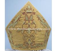 The Church Shoppe Mitra Gialla Con Ricamo, Bishop's Mitre, NEW