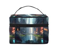 The City On The Water Borsa cosmetica impermeabile portatile di grande capacità 23 x 17 x 16 cm per viaggi sport all'aria aperta regalo compagno di nozze, Nero , Taglia unica