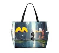 The City on the Water Borsa da viaggio multifunzionale da spiaggia multi tasca design alla moda adatta per vari luoghi all'aperto