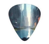 The City On The Water - Set di 12 plettri per chitarra acustica, con 3 spessori di plettri per chitarre acustiche, ukulele e molto altro ancora.