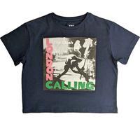 Rock Off officially licensed products The Clash Crop Top T Shirt London Calling Band Logo Nuovo Ufficiale da Donna Size L