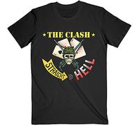 The Clash T Shirt Straight To Hell Single Band Logo Nuovo Ufficiale Uomo Nero Size L