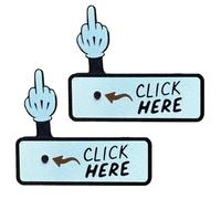 The Click Here Surprise Button, Hilarious Prank Gift, Funny Pop-Up Middle Gifts Finger Button (2pcs)